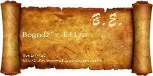 Bognár Eliza névjegykártya